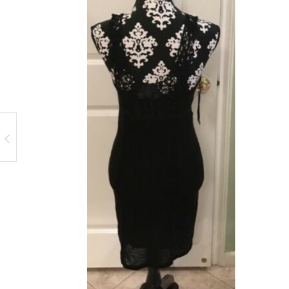 Free People Black Laced Body Con Dress NWOT - Picture 4 of 6